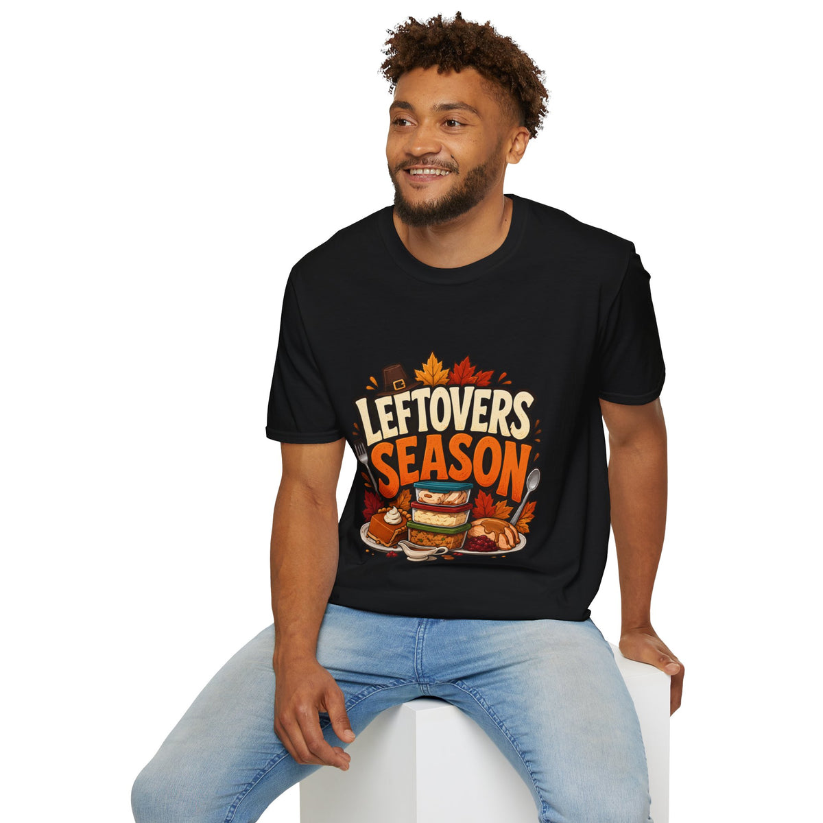Thanksgiving T-Shirt Leftovers Season T-Shirt — Funny Thanksgiving Turkey & Pie Graphic Tee
