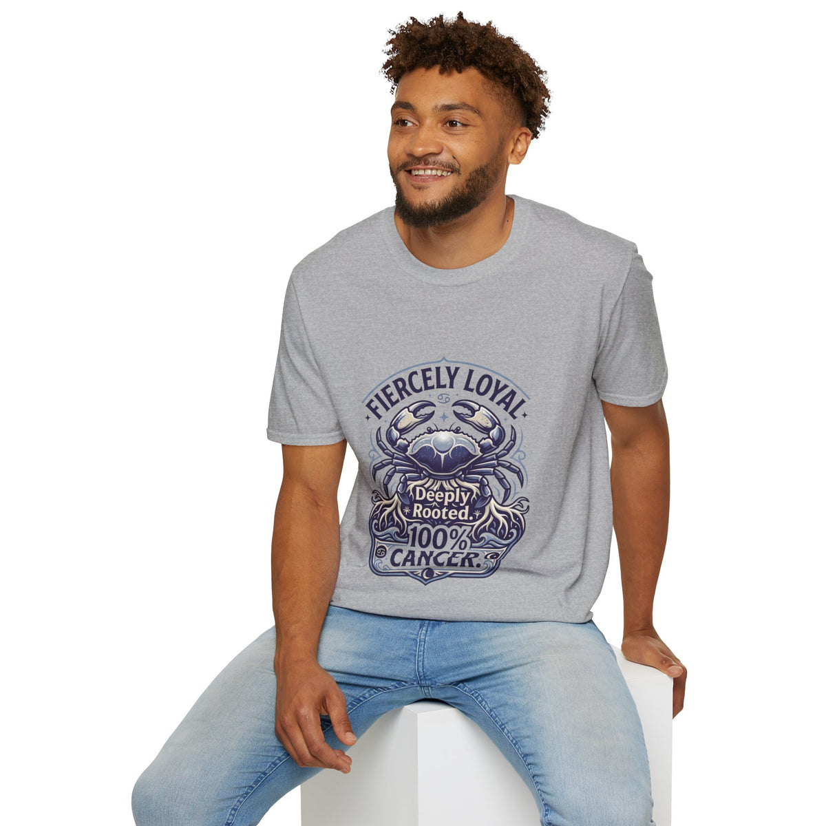 Cancer Zodiac T-Shirt — Fiercely Loyal Crab Design (100% Cancer, Deeply Rooted)