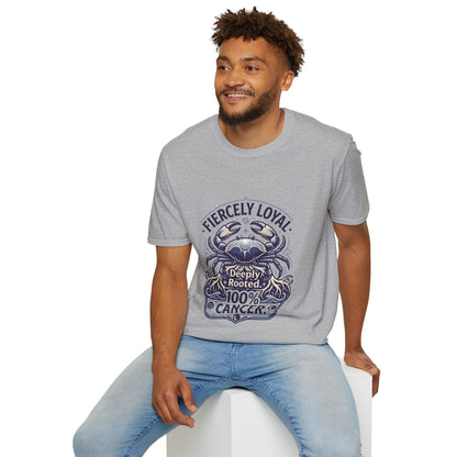 Cancer Zodiac T-Shirt — Fiercely Loyal Crab Design (100% Cancer, Deeply Rooted)