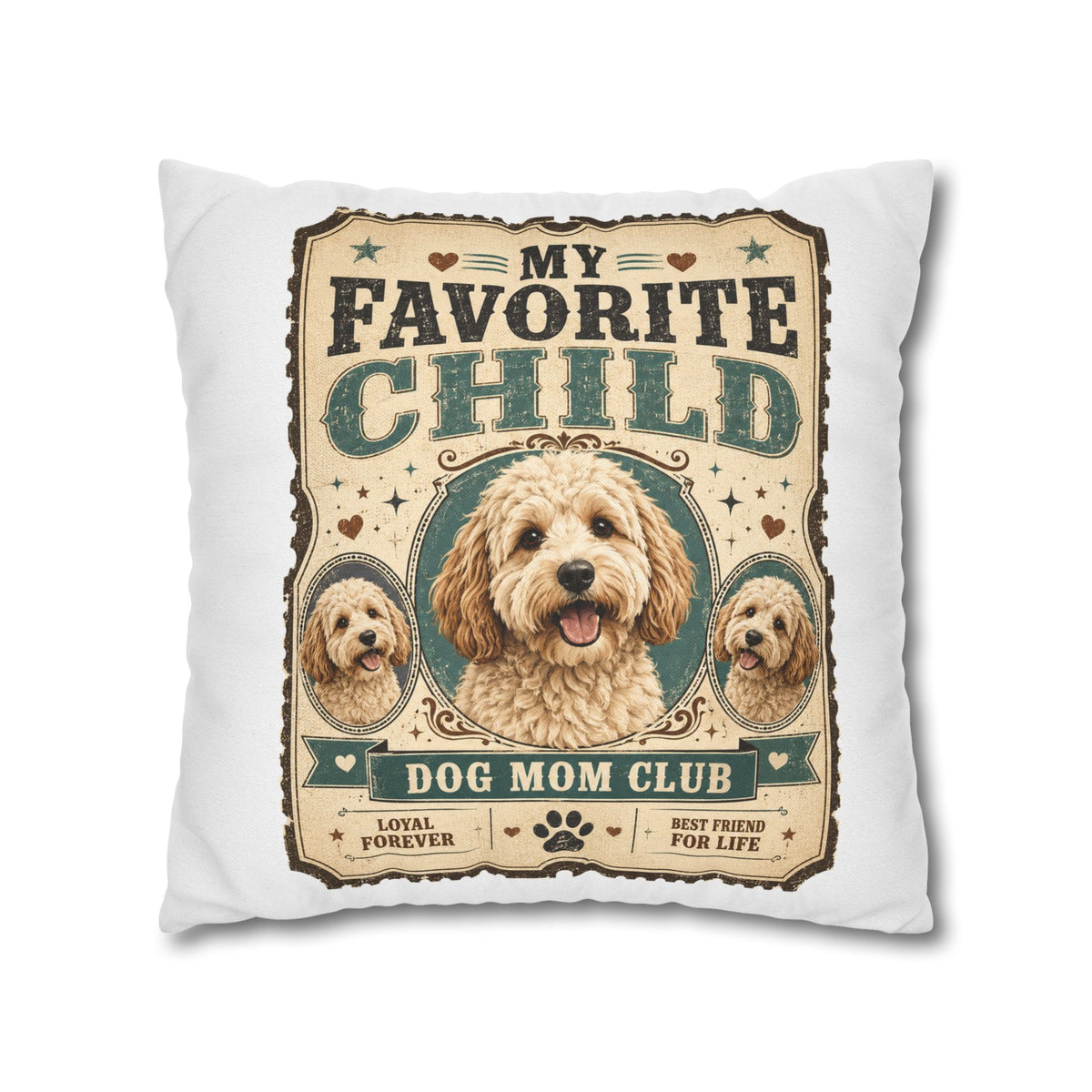 My Favorite Child Dog Mom Club Pillowcase Milo Bailey Dog Dad Mom – Cute Doodle Pet Throw Pillow