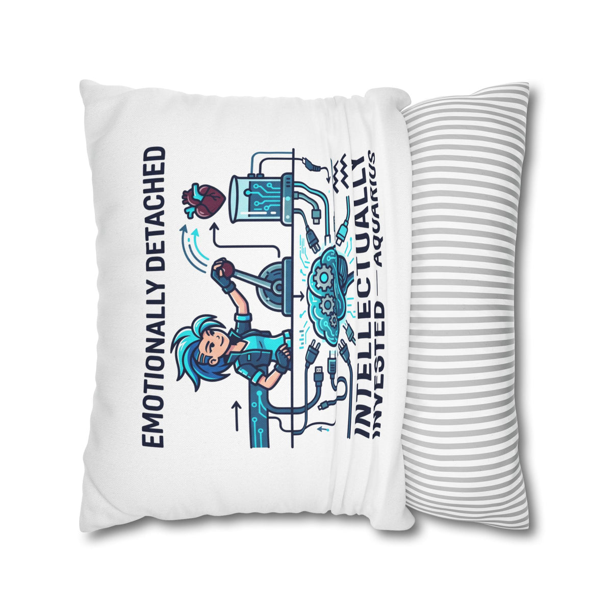 Aquarius Zodiac Spun Polyester Square Pillowcase