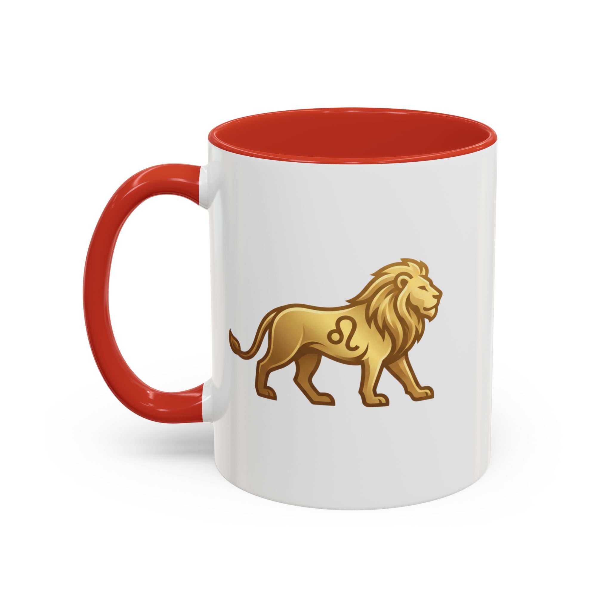 Leo Zodiac Coffee Mug — Gold Lion Accent Mug for Astrology Lovers