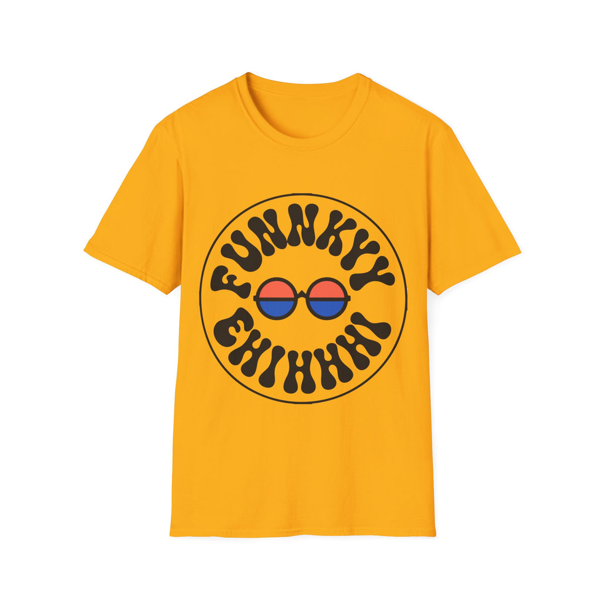 Funky Circle Graphic T-Shirt — Retro Smiley Sunglasses Tee - Trending Now - August 2026