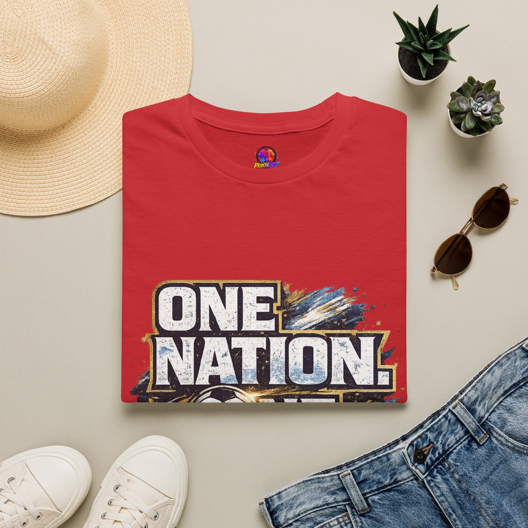 One Nation One Team Soccer T-Shirt — Supportive Fan Tee