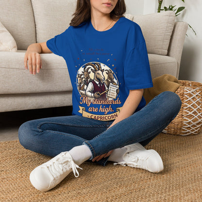 Capricorn Zodiac T-Shirt — "My Standards Are High" Astrology Tee