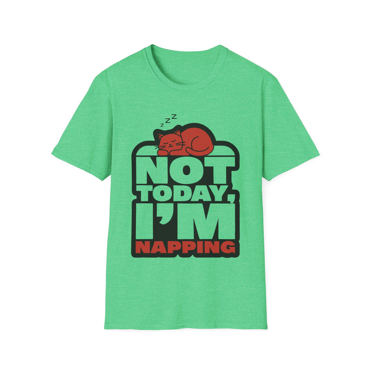 Not Today I'm Napping Orange Cat Tee - Funny Lazy Kitten Bubble Graphic T-Shirt - Trending Now - September 2026