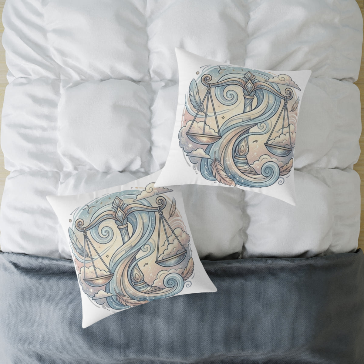 Libra Balance Zodiac Square Poly Canvas Pillow