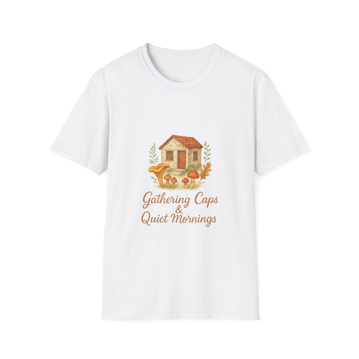 Cozy Cottage Graphic T-Shirt — 'Gathering Days, Quiet Mornings' - Trending Now - October 2026