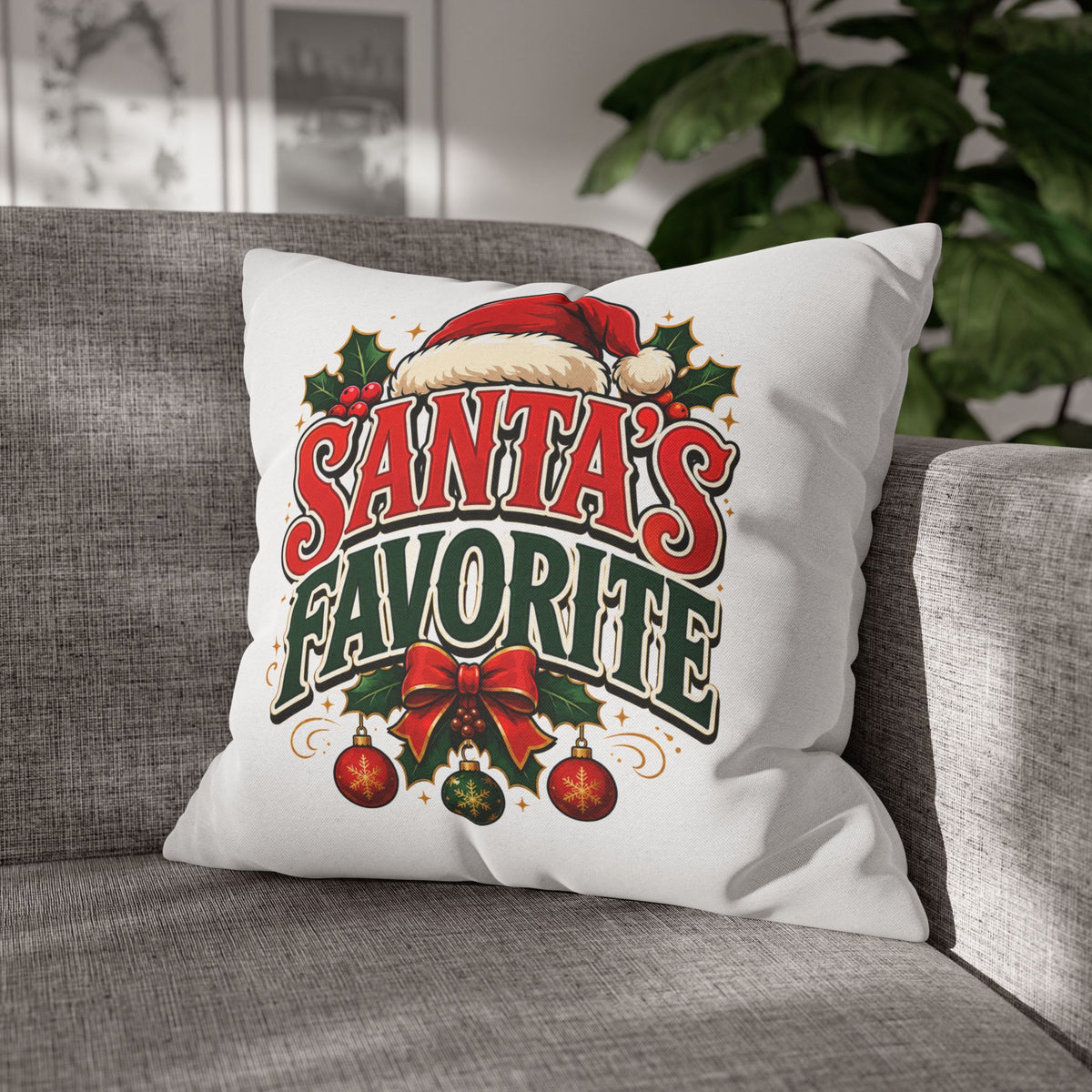 Christmas Santa's Favorite Holiday Pillowcase — Festive Christmas Decorative Cushion Cover
