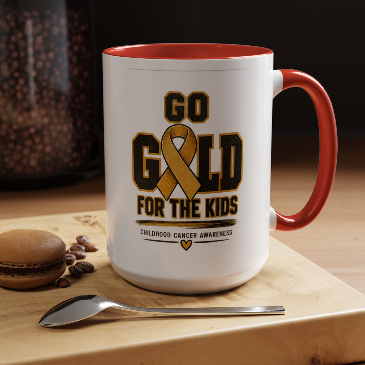 Go Gold For The Kids Accent Coffee Mug — Childhood Cancer Awareness 11/15oz