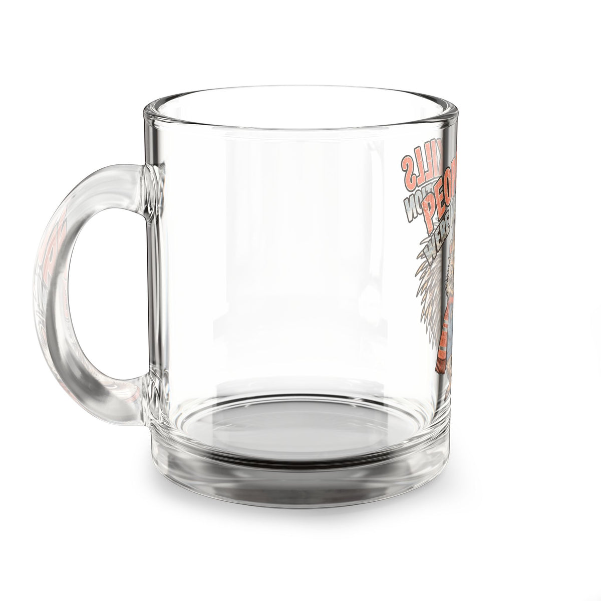 Glass Mug — Funny 'People Skills Were Never An Option' Cute Grumpy Porcupine Coffee Cup