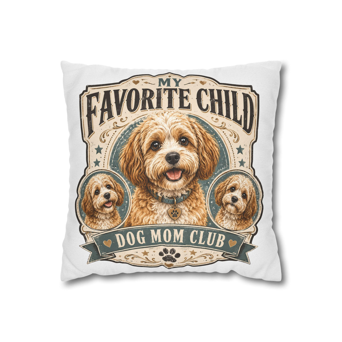Dog Mom Pillowcase Milo Bailey Dog Dad Mom — "My Favorite Child" Spun Polyester Decorative Pillowcase