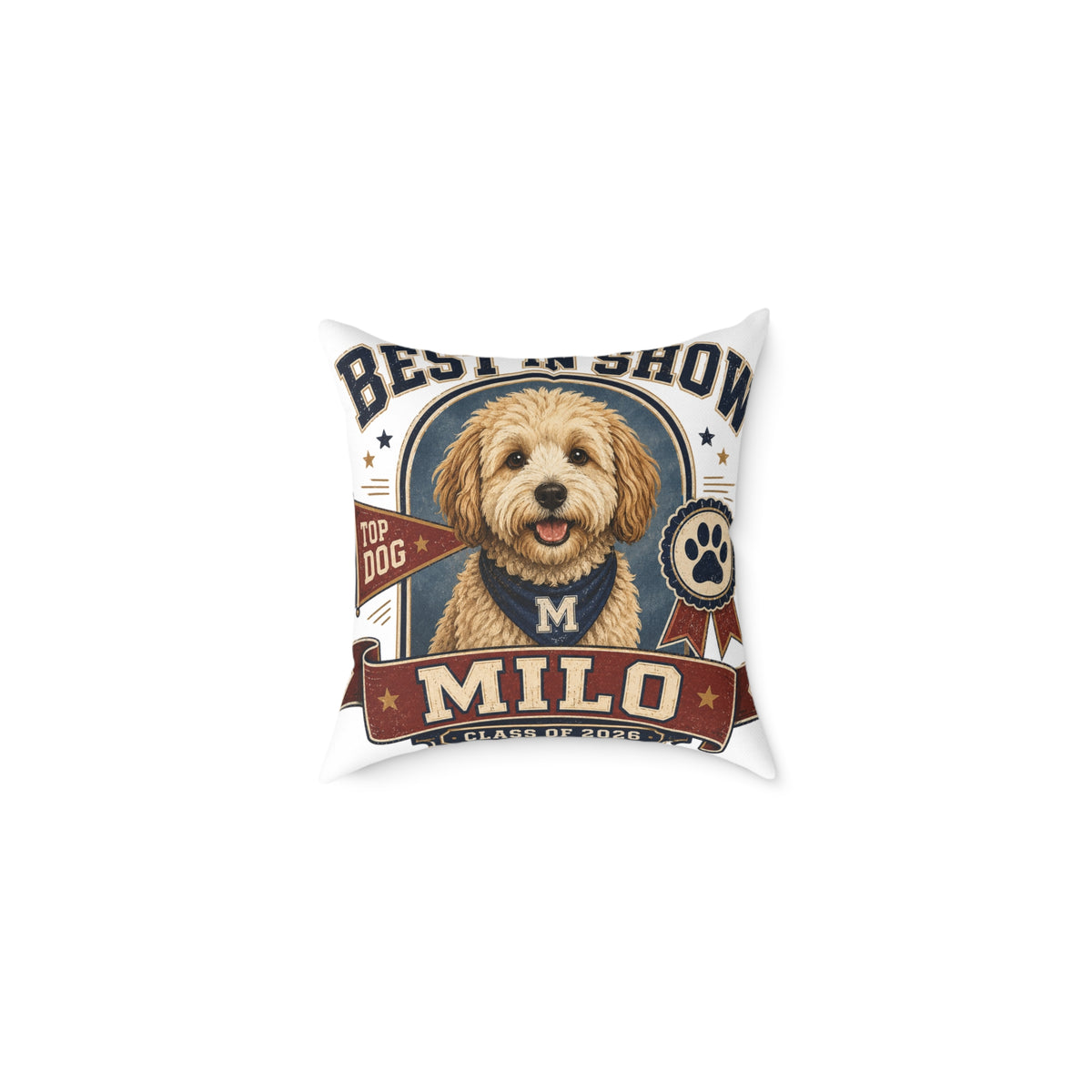 Best in Show Personalized Dog Pillow  Milo Bailey Dog Dad Mom — Milo Name Pet Throw Pillow