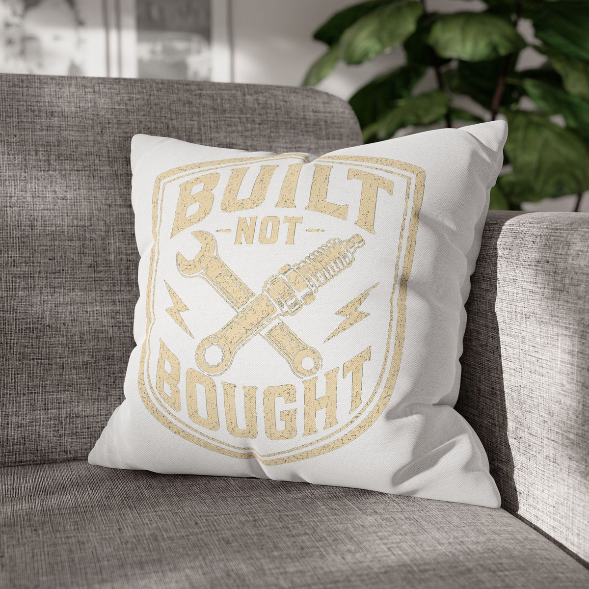 Built Not Bought Decorative Pillowcase Milo Bailey Dog Dad Mom- Mechanics & DIY Accent Cushion