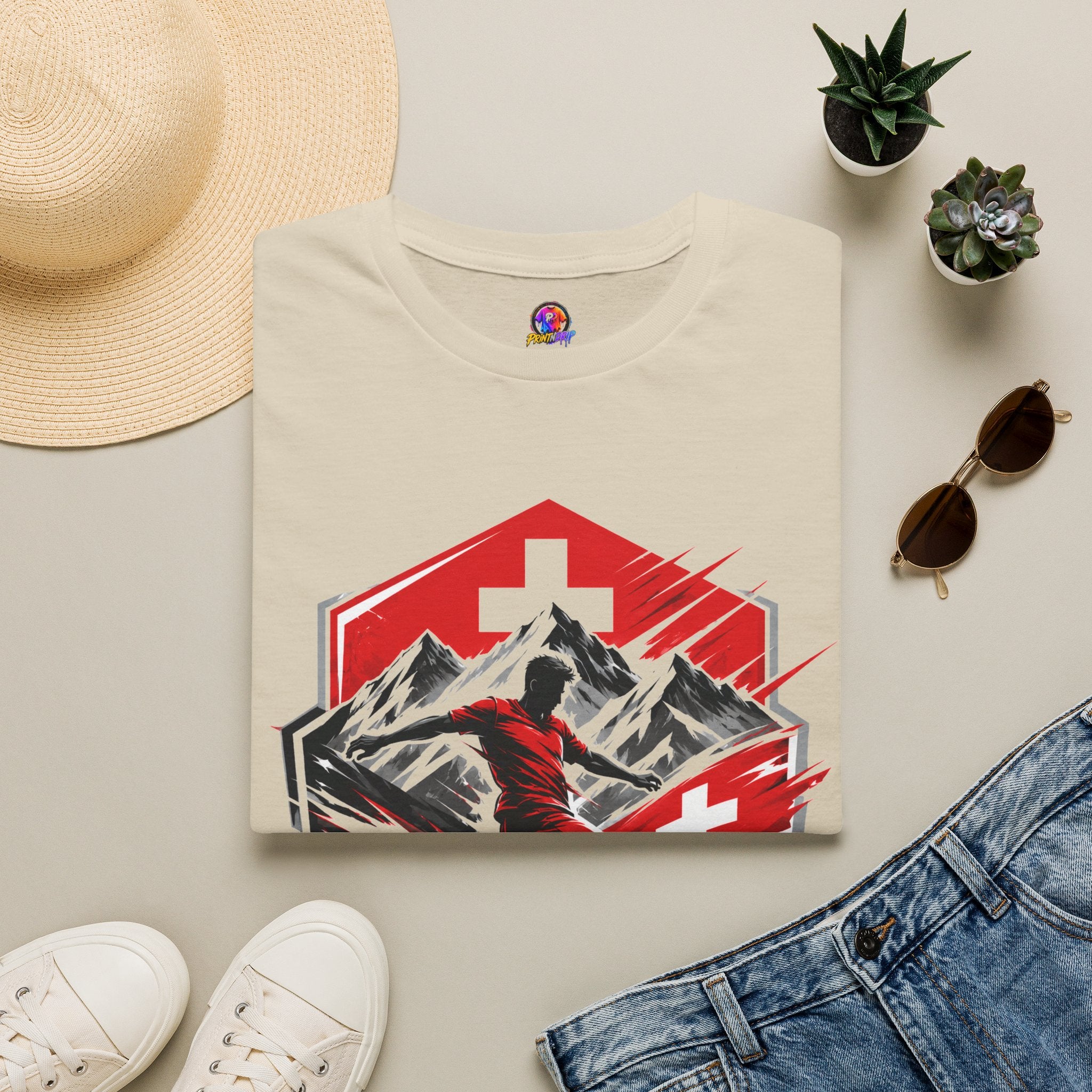 Switzerland Alpine Strike T‑Shirt – Swiss Mountain Ski & Snowboard Graphic
