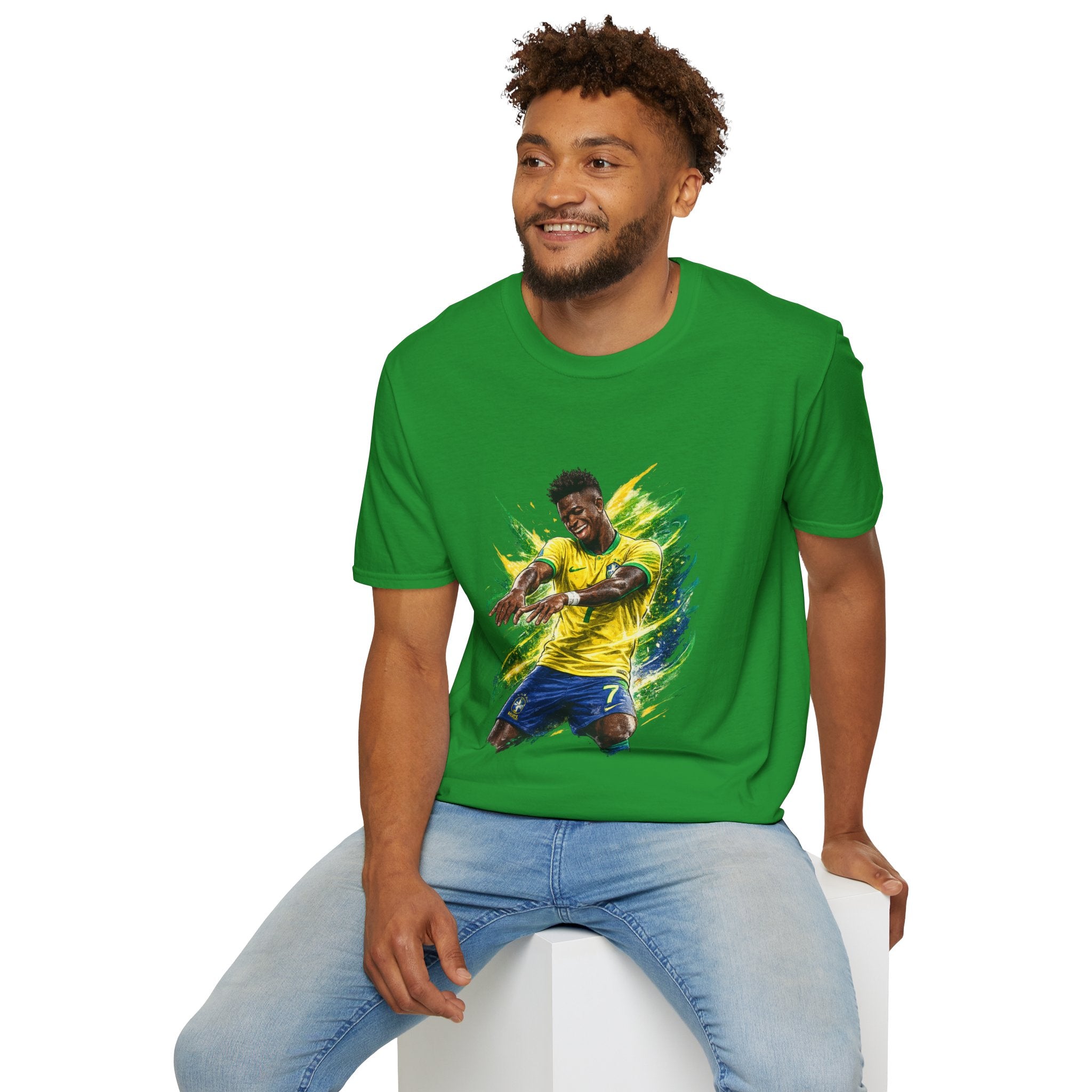 Brazil  Soccer Celebration T-Shirt — Brazilian Football Player Artwork