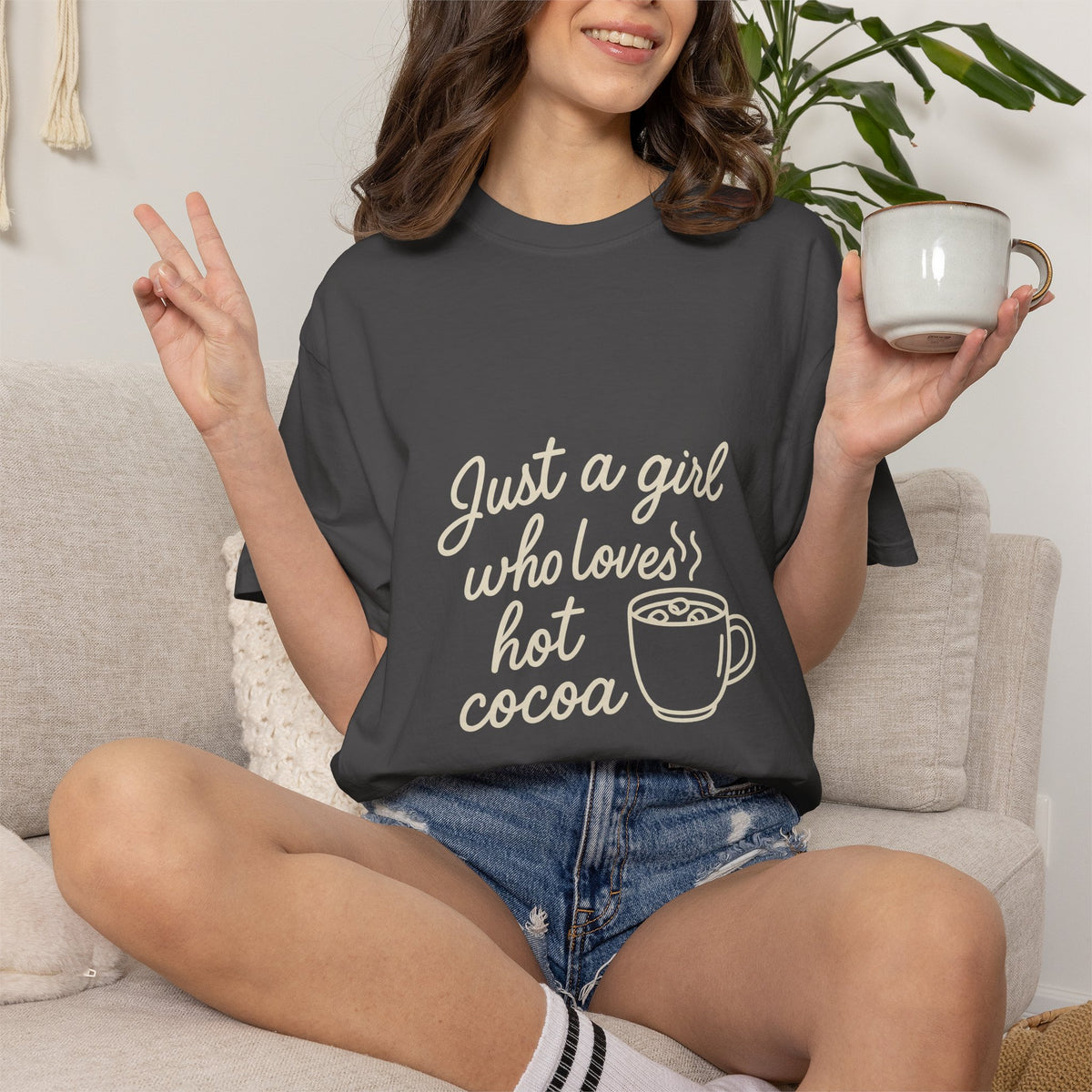 Hot Cocoa Lover T-Shirt — "Just a Girl Loves Hot Cocoa" Graphic Tee - Trending Now - October 2026