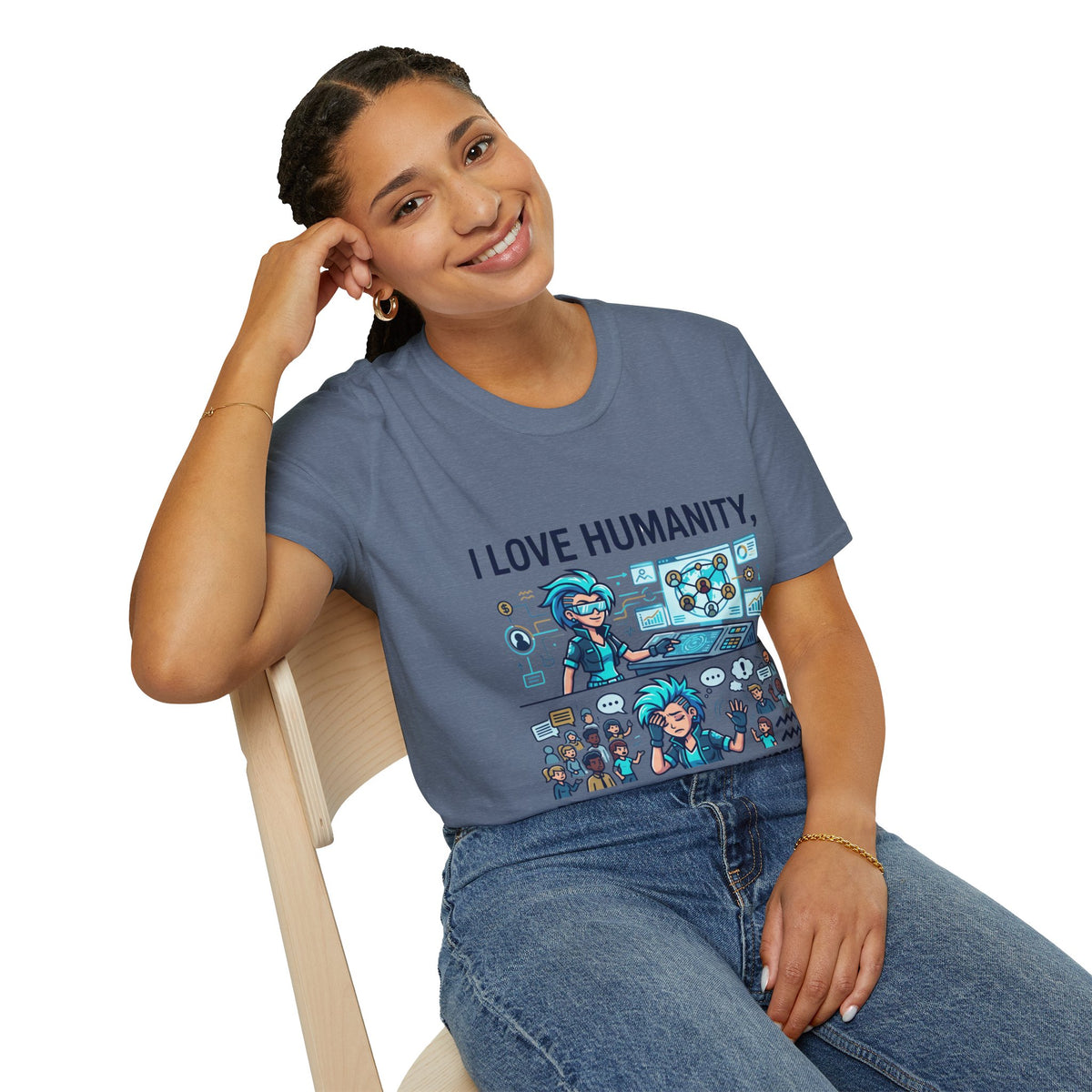 Aquarius Zodiac I Love Humanity T-Shirt — Funny Aquarist Marine Biologist Tee