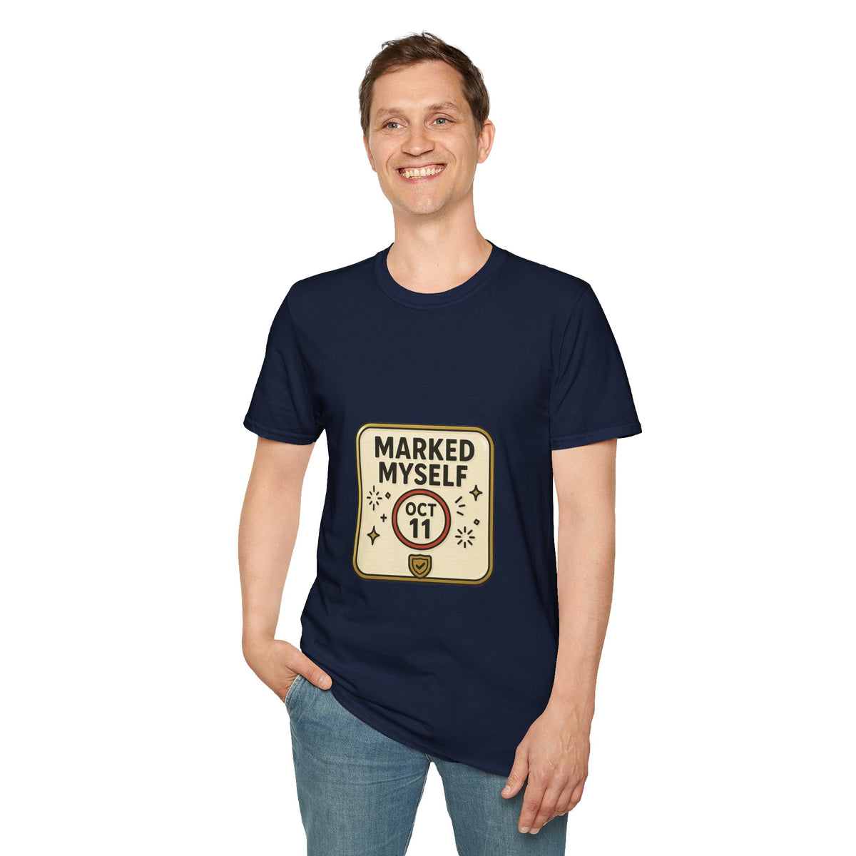 Marked Myself Oct 11 Badge T-Shirt — Minimalist Anniversary/Reminder Tee - Trending Now - October 2026