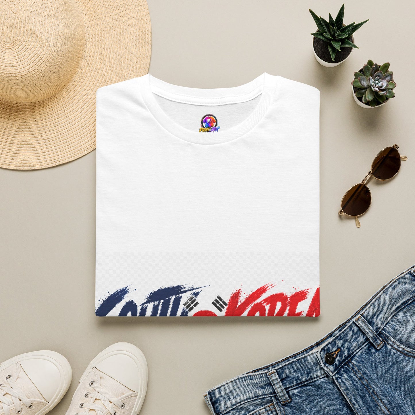 South Korea Flag Brushstroke T-Shirt — Patriotic Korean Travel Tee