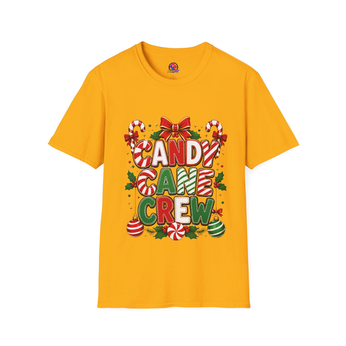 Candy Cane Crew T-Shirt — Festive Christmas Holiday Tee