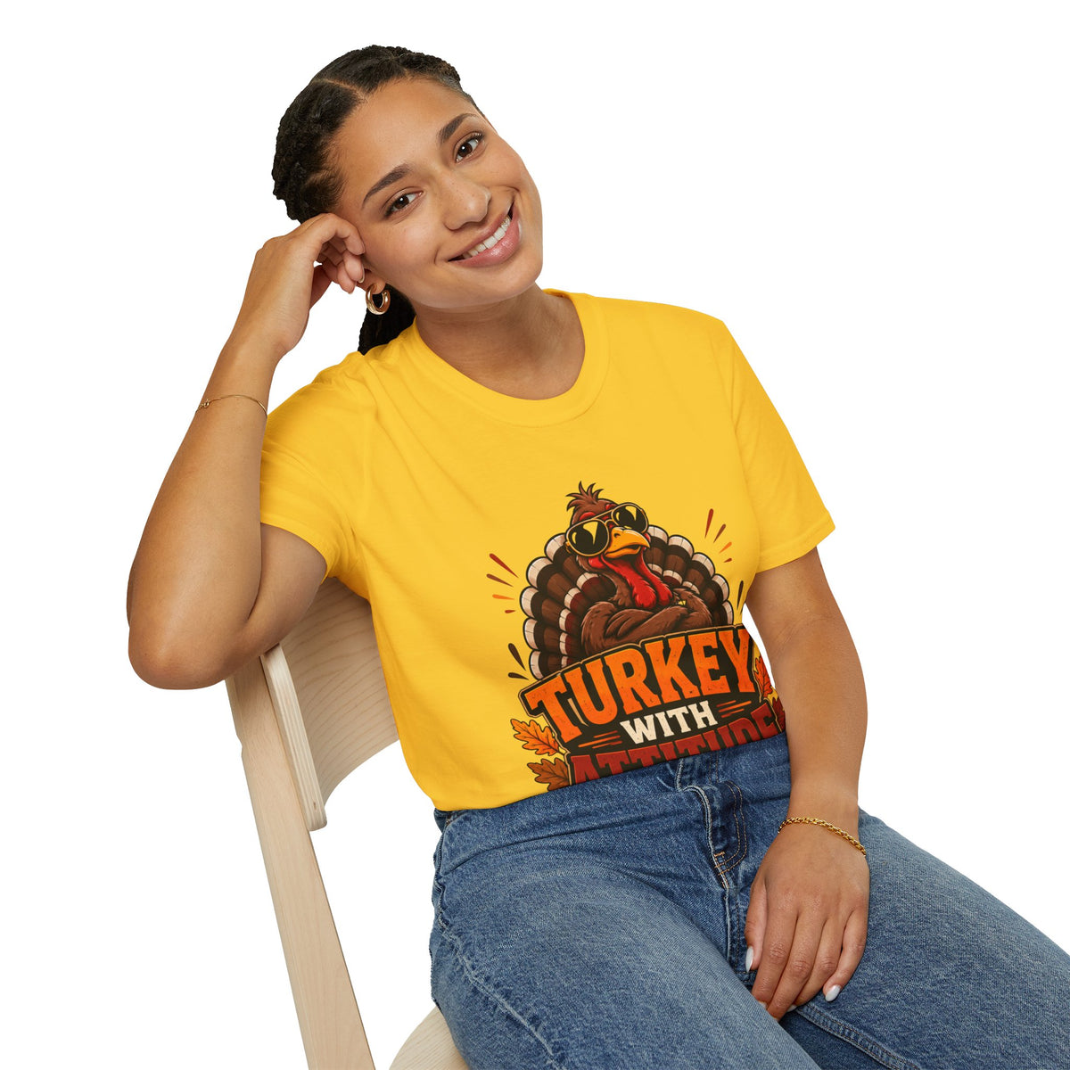 Thanksgiving T-Shirt Turkey With Attitude T-Shirt — Funny Thanksgiving Turkey Graphic Tee
