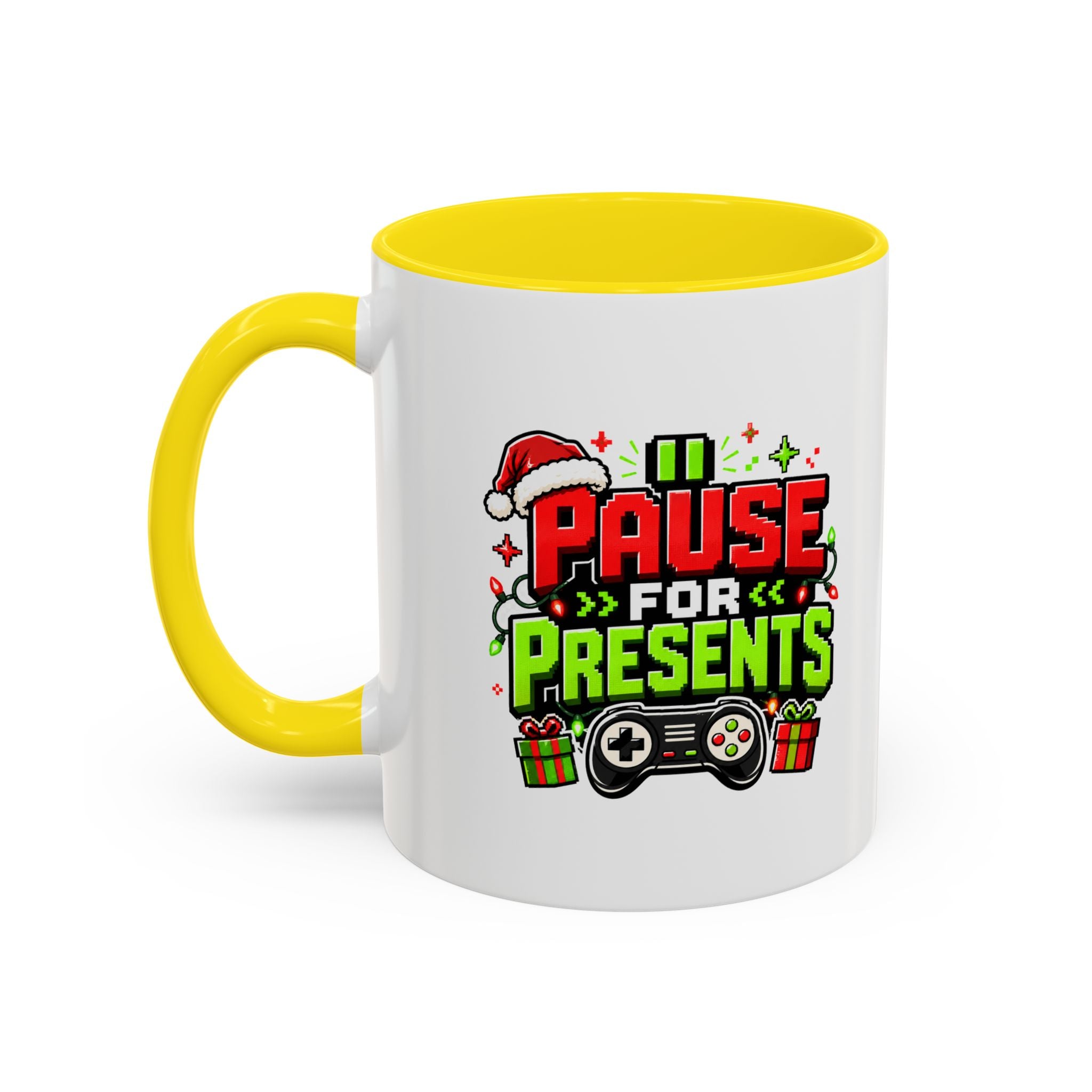 Modern Day Christmas Pause for Presents Christmas Gamer Coffee Mug