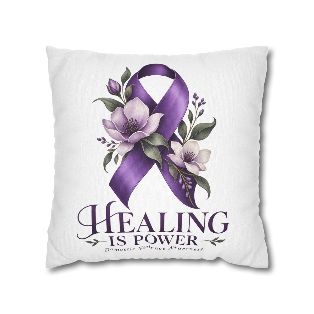 Domestic Violence Healing Is Power Purple Ribbon Pillow