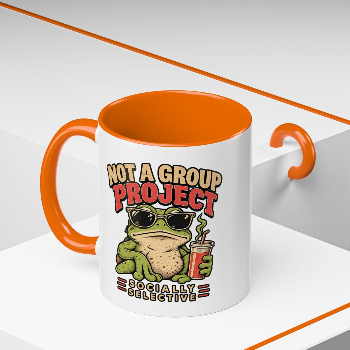 Funny And Witty "Not A Group Project" Accent Coffee Mug (11, 15oz)