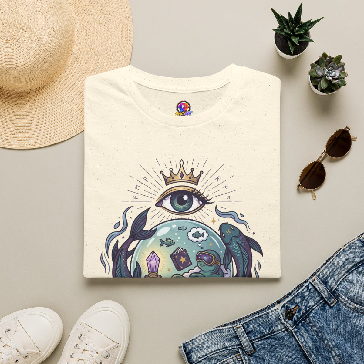 Pisces Dreamworld T-Shirt — "Living in My Own Dreamworld" Mystic Zodiac Tee