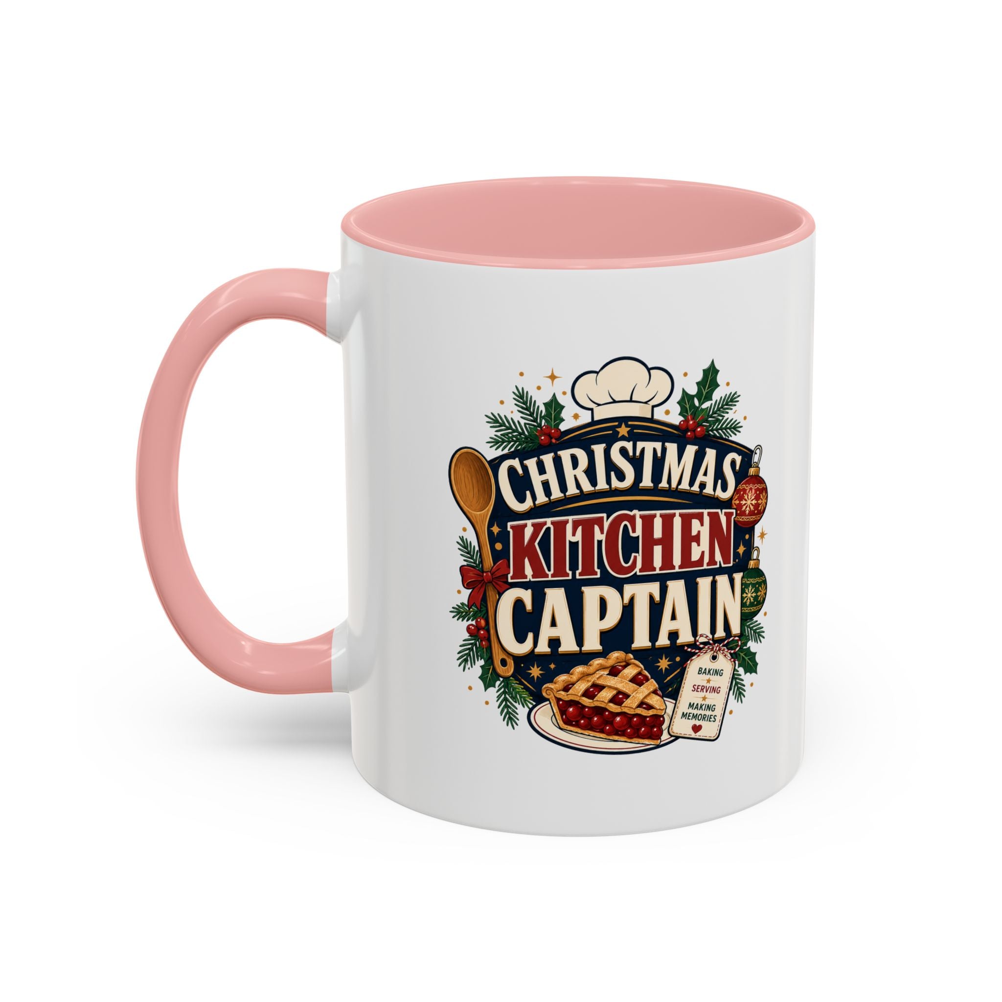 Modern Day Christmas Kitchen Captain Accent Coffee Mug — Holiday Baking Chef Gift (11/15oz)