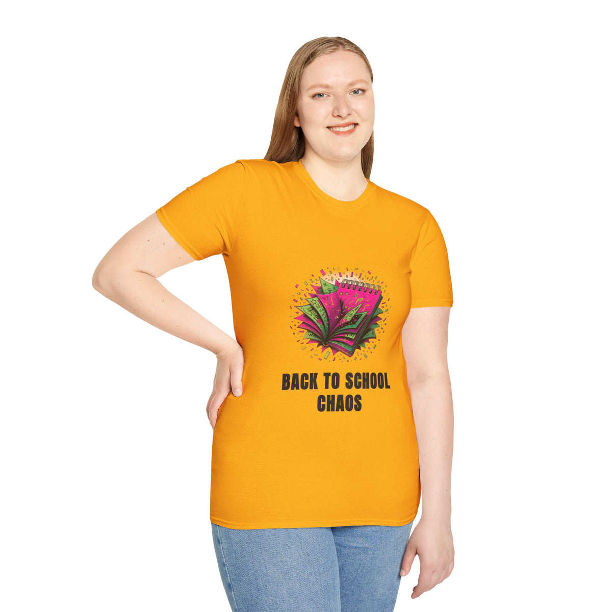 Back to School Chaos T-Shirt — Colorful Notebooks Graphic Tee for Students & Teachers - Trending Now - August 2026
