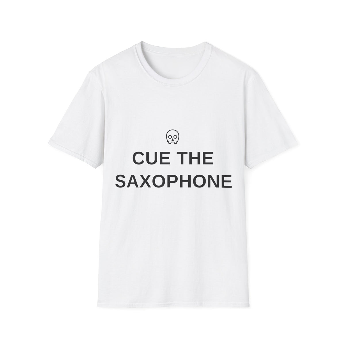 Cue The Saxophone Funny Music Tee - Minimalist Jazz Sax Player Graphic T-Shirt - Trending Now - September 2026