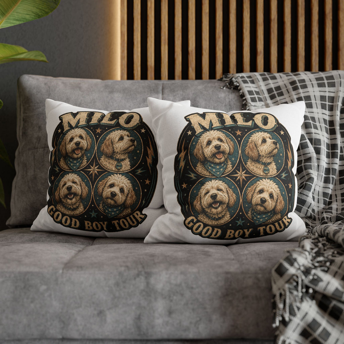 Milo "Good Boy Tour" Decorative Pillowcase Milo Bailey Dog Dad Mom