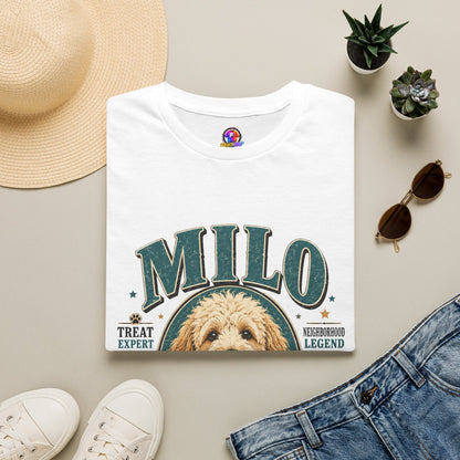 Dog Lover T-Shirt — "MILO" Personalized Pet Portrait Tee