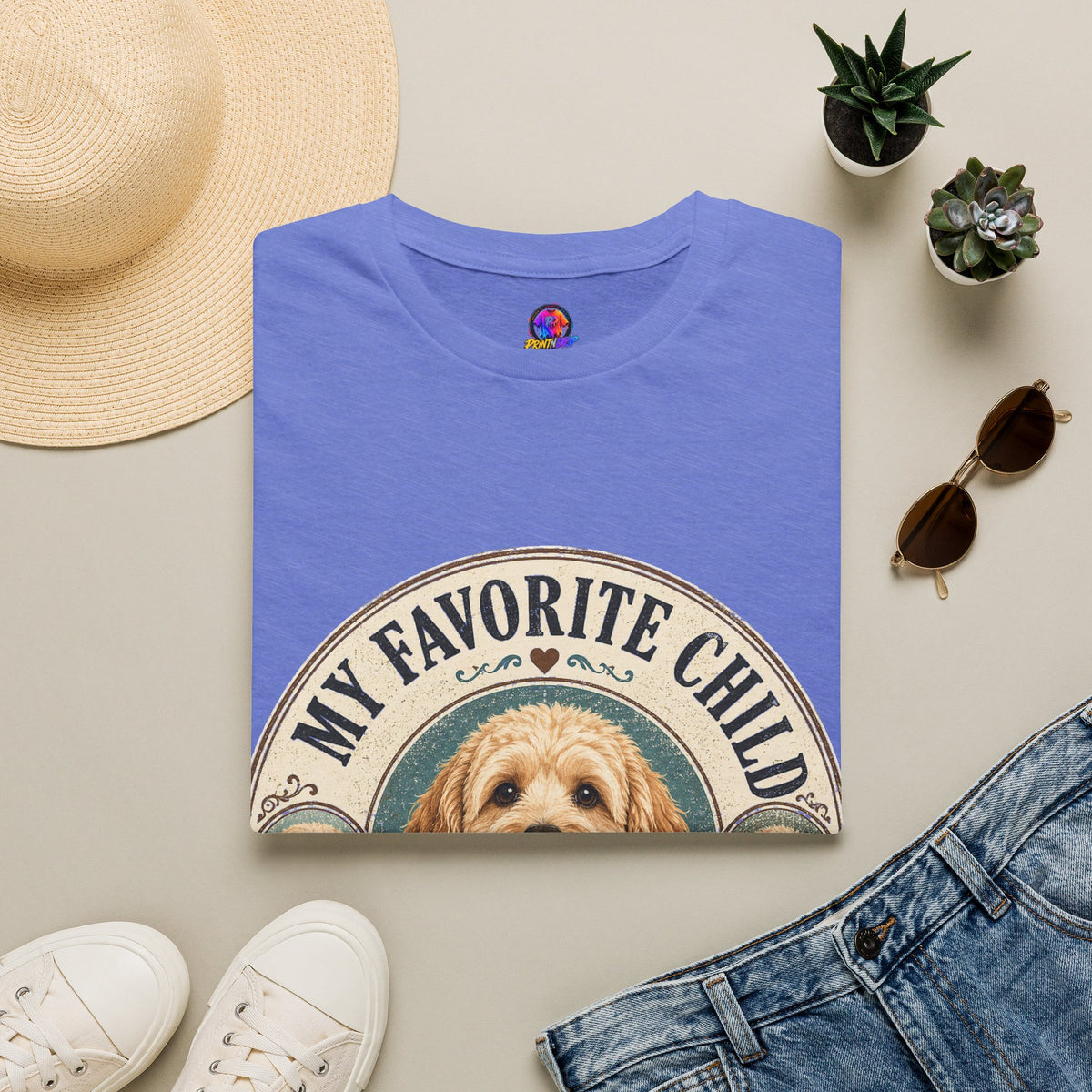 Dog Mom T-Shirt — "My Favorite Child" Cute Goldendoodle Graphic Tee