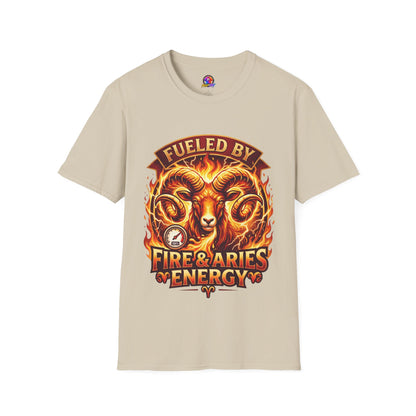 Fueled By Fire & Aries Energy T-Shirt — Zodiac Ram Graphic Tee