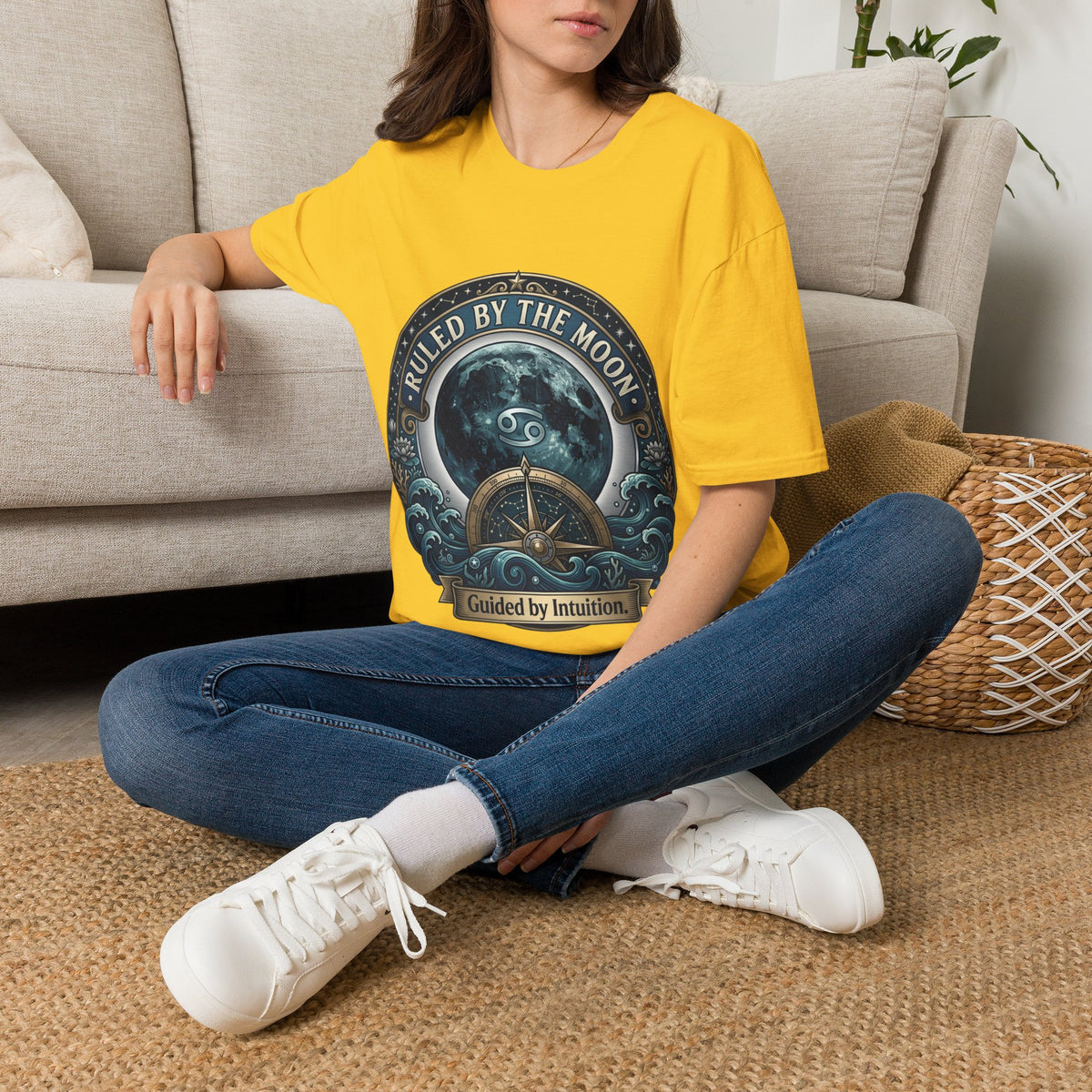 Cancer Zodiac Ruled by the Moon T-Shirt — Celestial Astrology Zodiac Graphic Tee