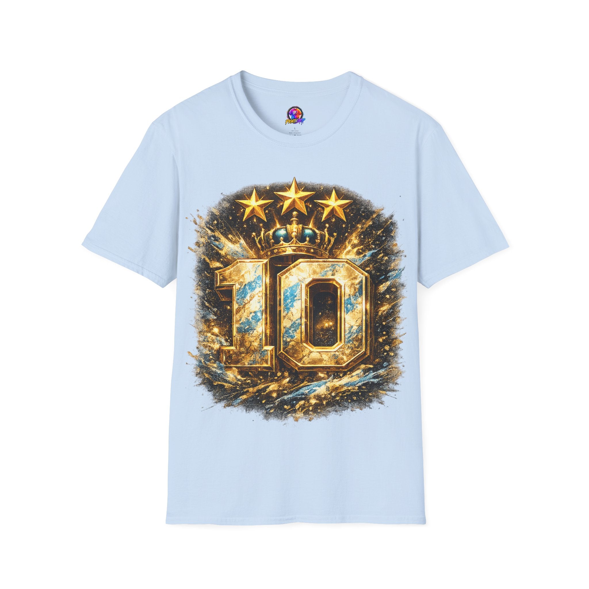 Argentina, MESSI #10 T-Shirt — Gold Crown '10' Victory Graphic Tee