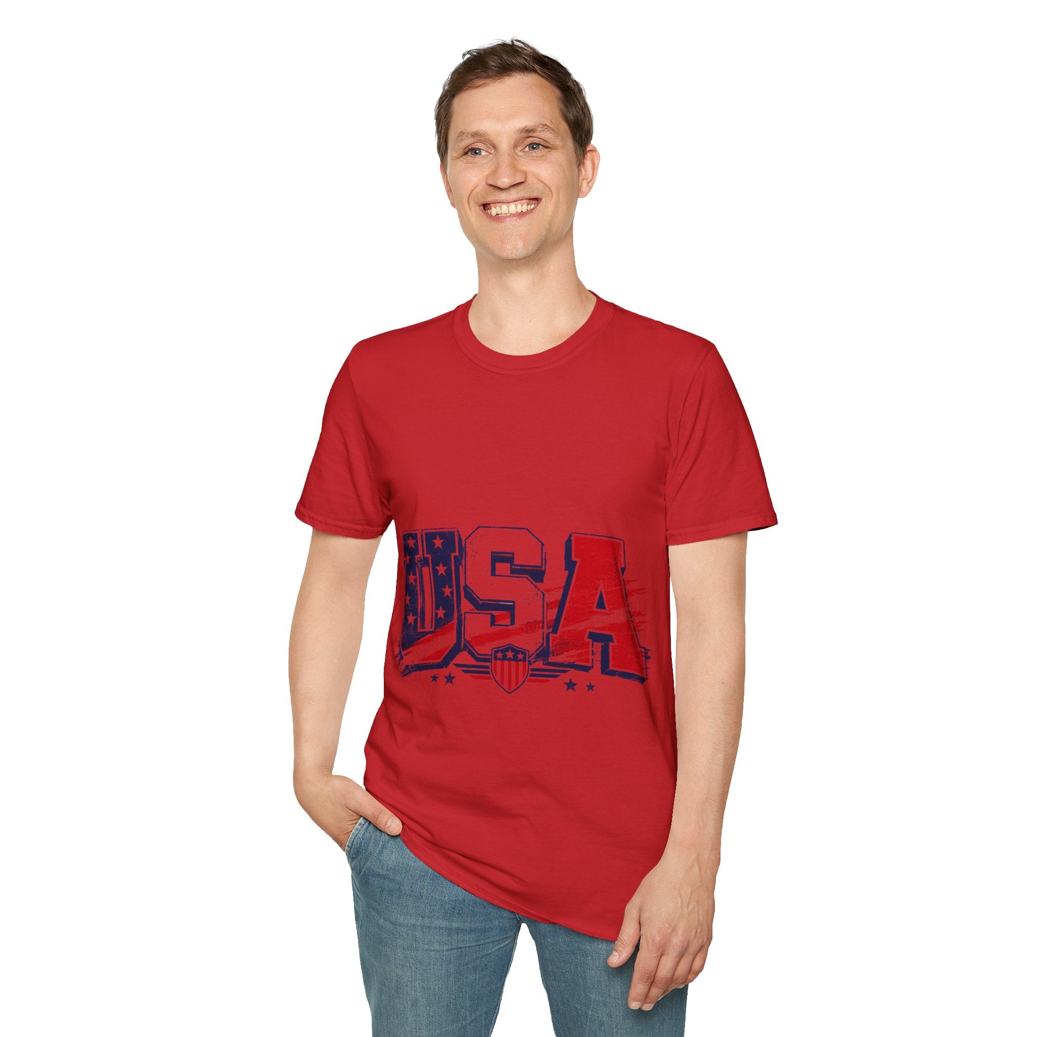 USA Flag Graphic T-Shirt — Patriotic Red White & Blue Tee