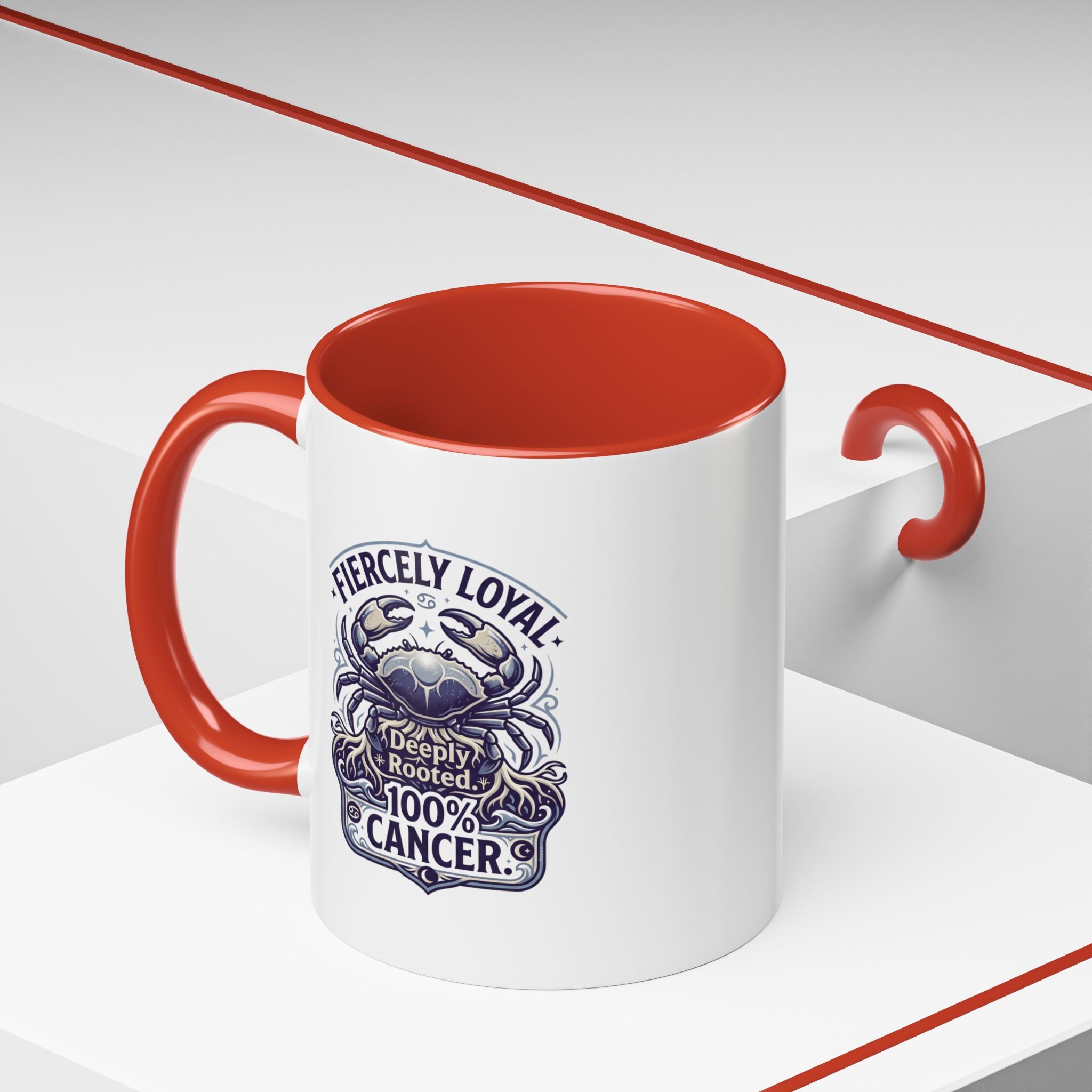 Cancer Zodiac Coffee Mug – "Fiercely Loyal, Deeply Rooted" Accent Mug