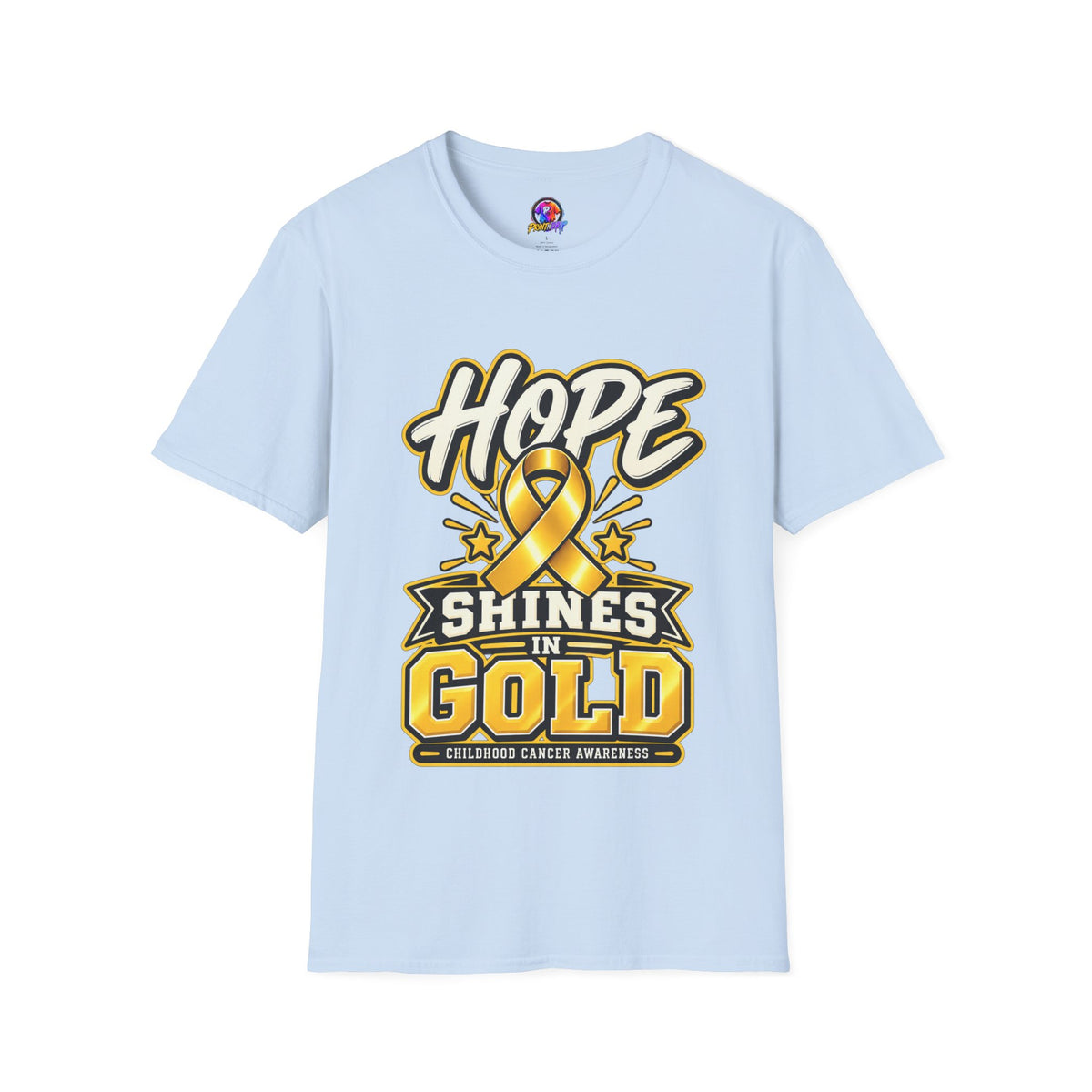 Hope Shines in Gold T-Shirt — Childhood Cancer Awareness Tee