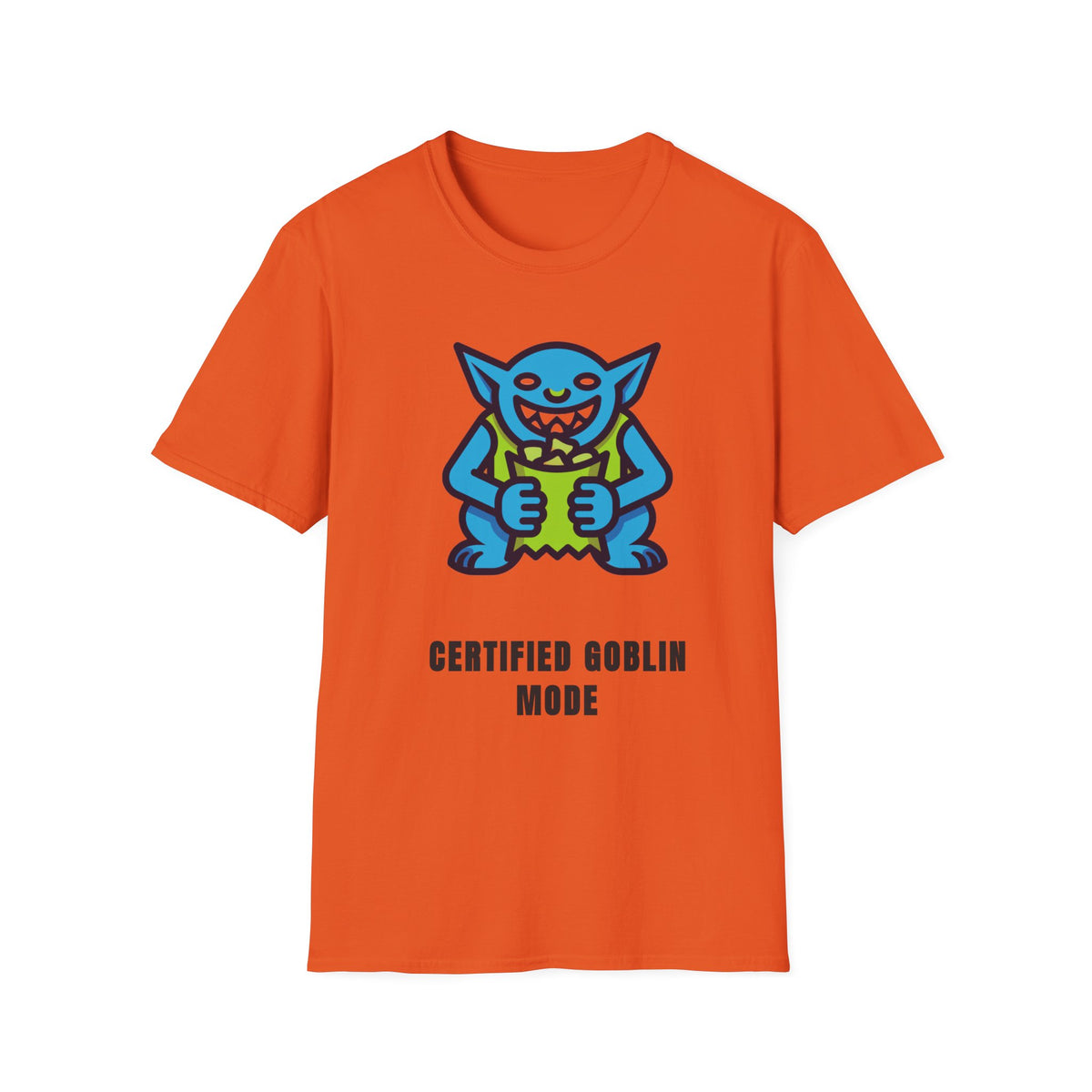 Gritty Goblin Graphic Tee - Cute Blue Goblin "Destined Goblin Mode" T-Shirt - Trending Now - September 2026