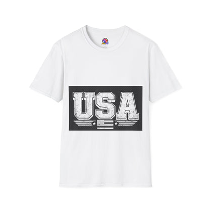 USA Vintage Block T-Shirt — Patriotic Americana Graphic Tee