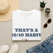 "That's A 10/10 Habit" Funny Running Alarm Clock Tee - Retro Cartoon Fitness White T-Shirt - Trending Now - September 2026