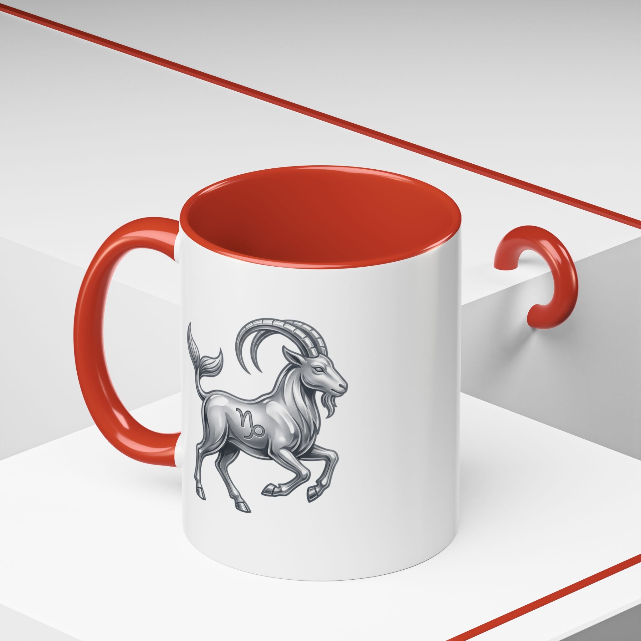 Capricorn Zodiac Accent Coffee Mug — Capricorn Goat Horoscope Gift
