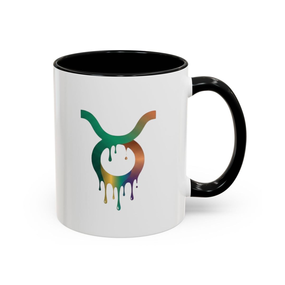 Taurus Drip Zodiac Coffee Mug — Colorful Taurus Symbol Accent Mug
