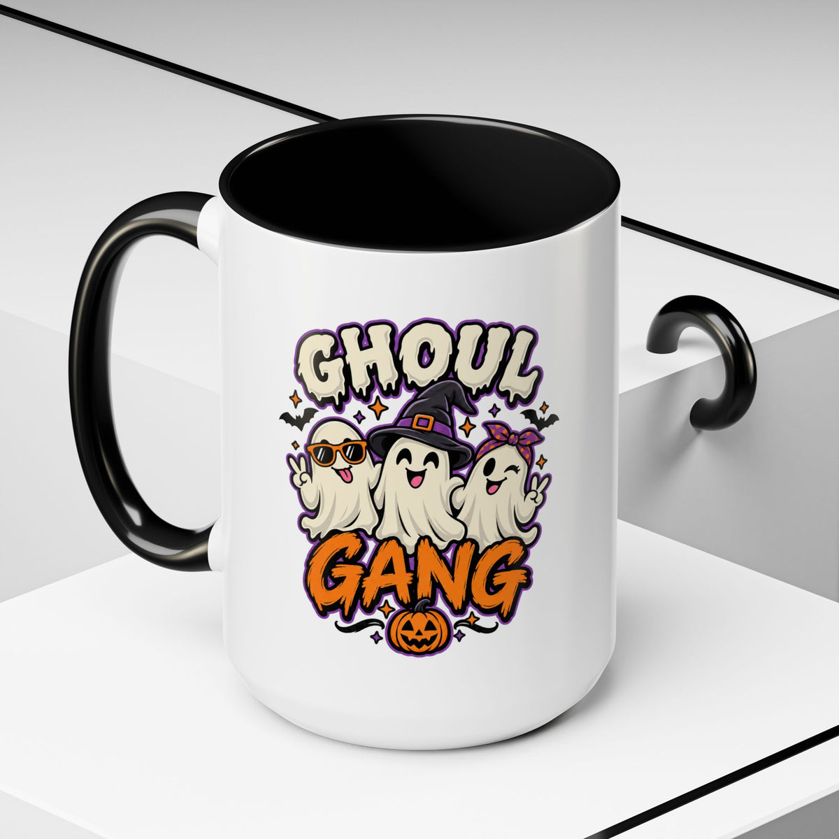 Ghoul Gang Coffee Mug — Cute Halloween Ghosts Accent Mug (11/15oz)
