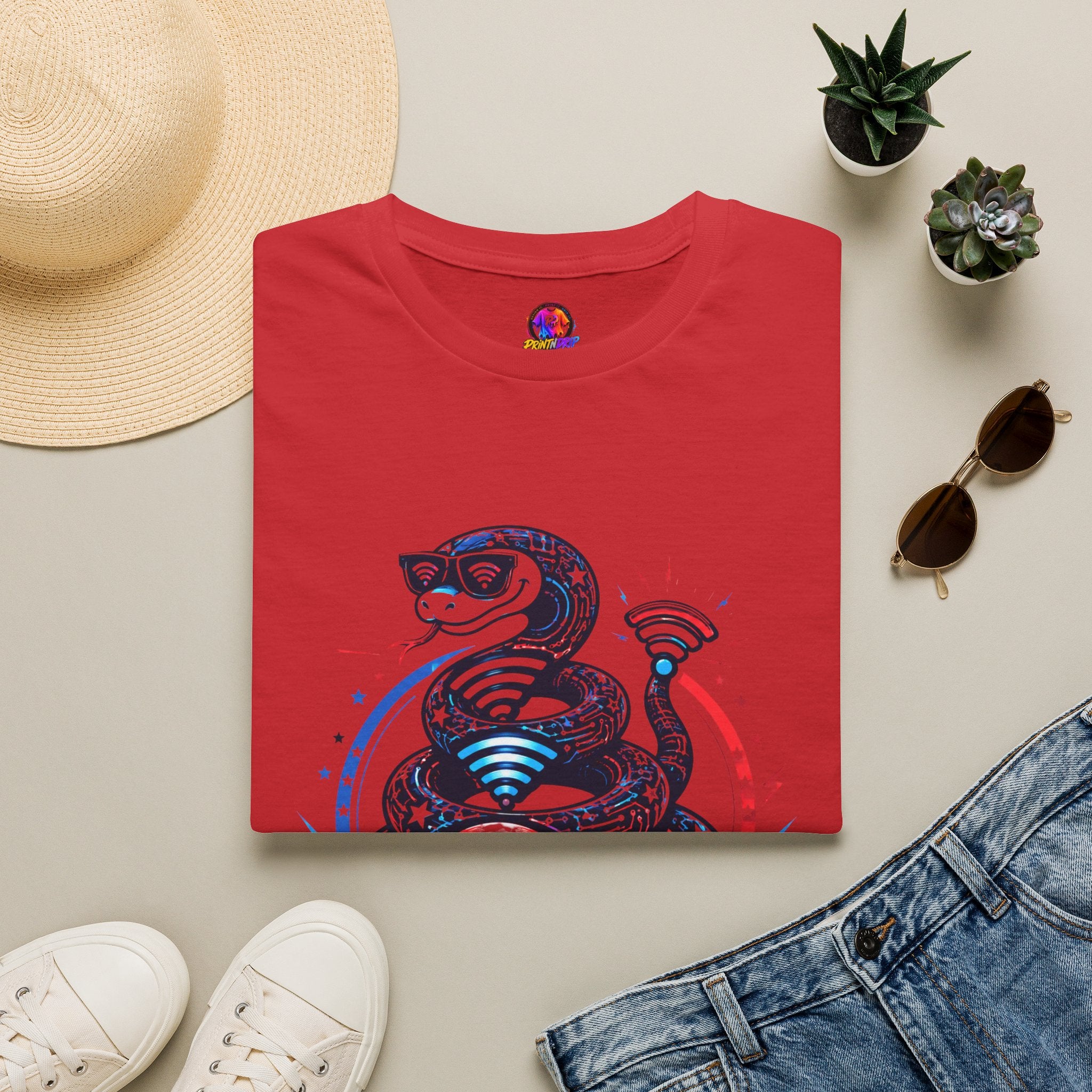 Don’t Tread on My WiFi T-Shirt — Patriotic Gadsden Snake WiFi Tee