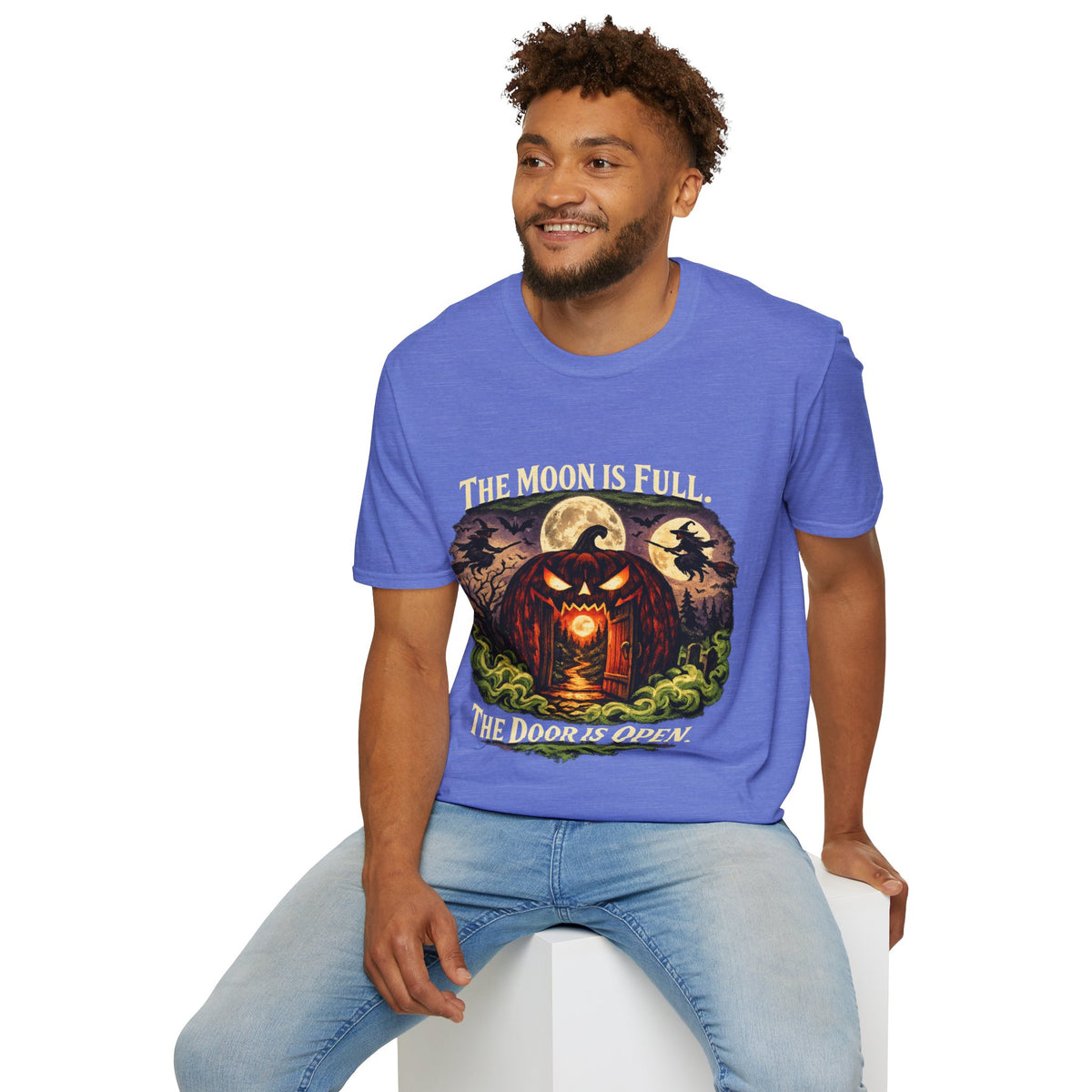 Halloween The Moon Is Full Unisex Softstyle T-Shirt